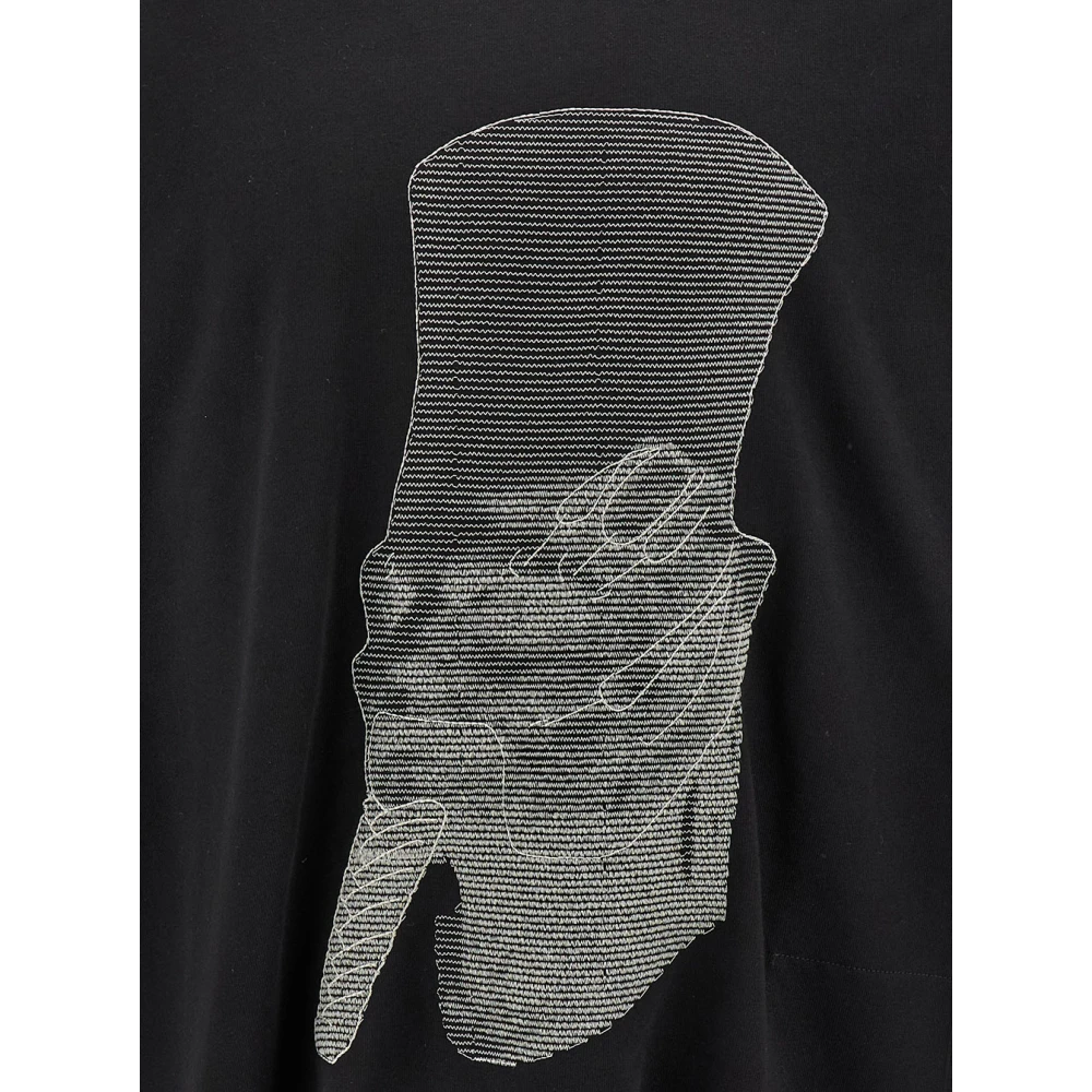 Rick Owens Zwart Grafisch Print T-shirt Black Heren