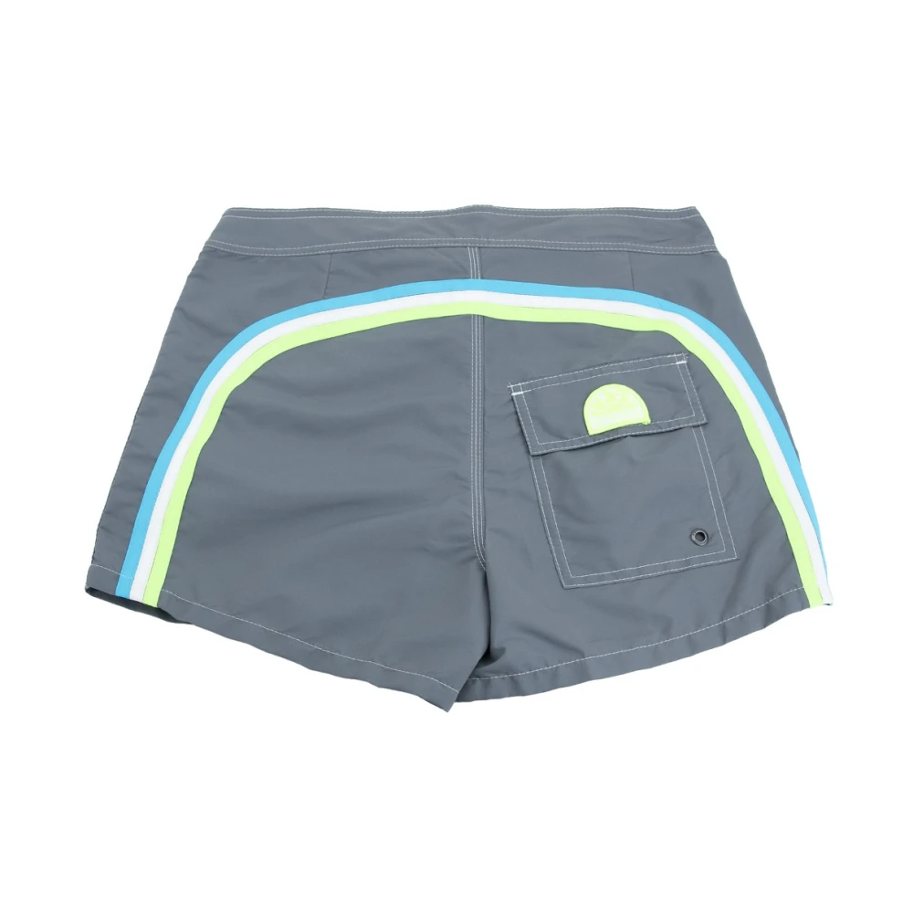 Sundek Heren Vetersluiting Velcro Shorts Gray Heren