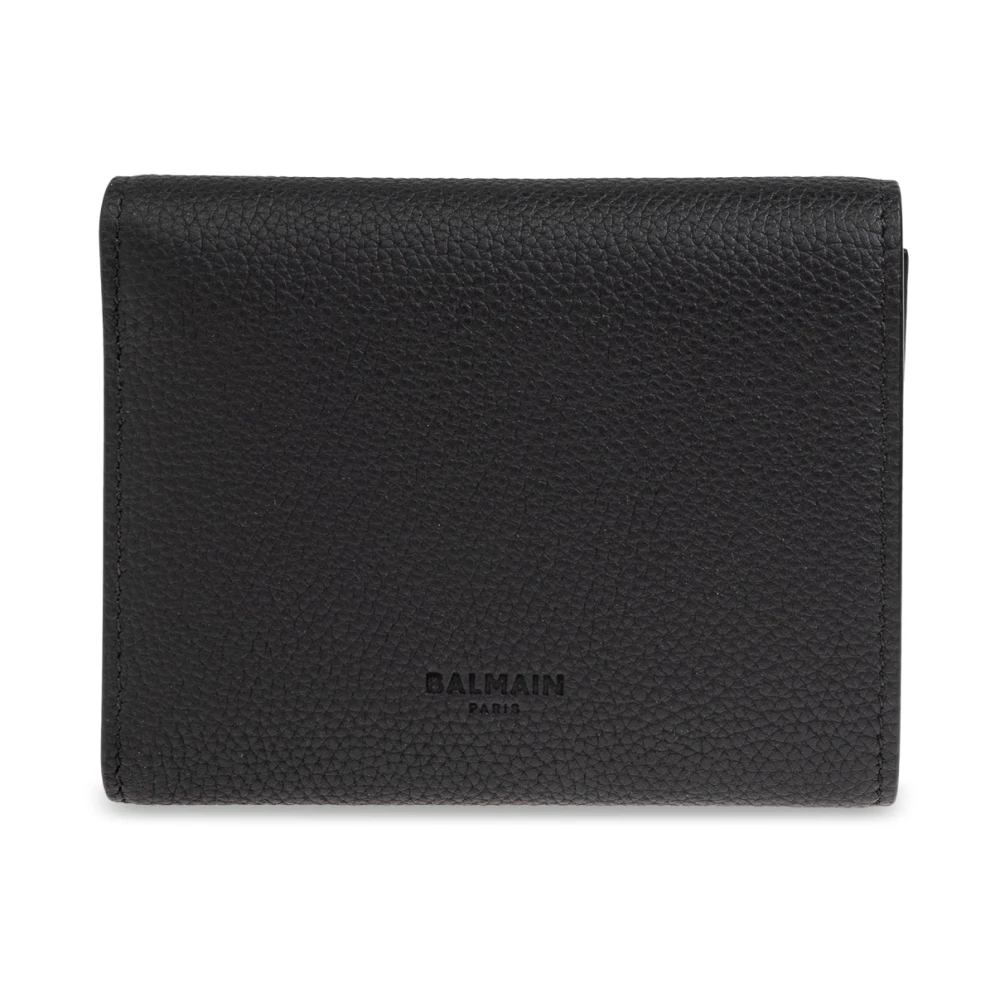 Balmain Leren portemonnee Black Heren