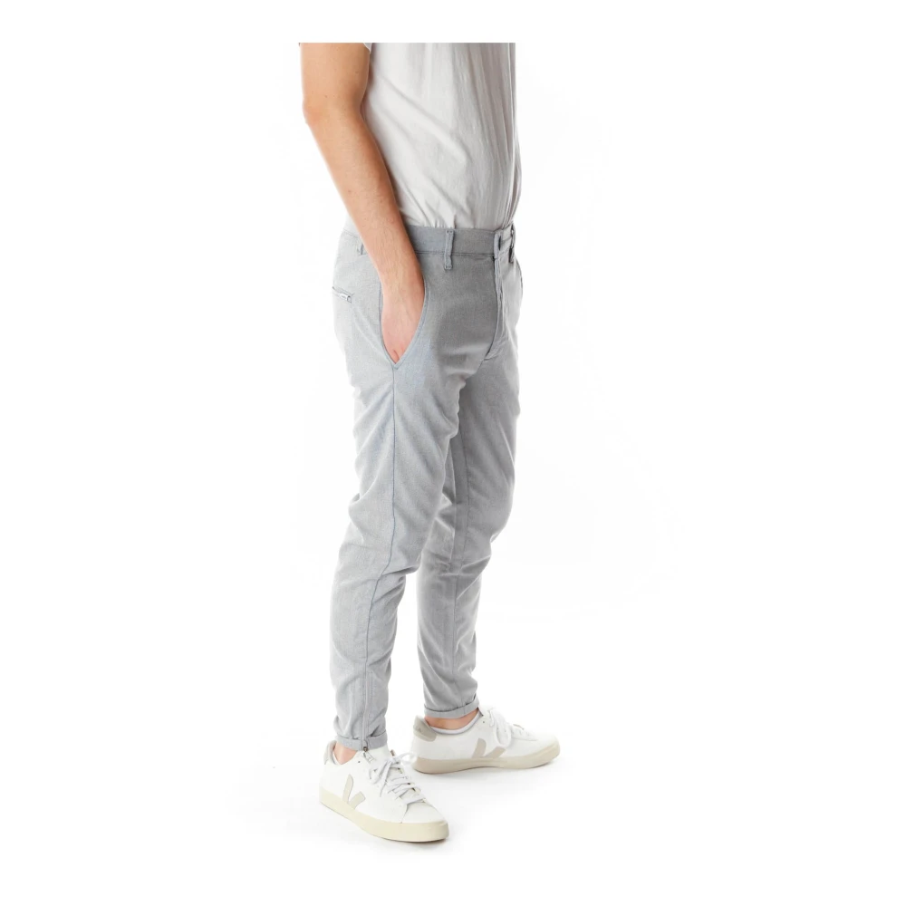 Gabba Tapered Fit Broek met Ritssluiting Gray Heren