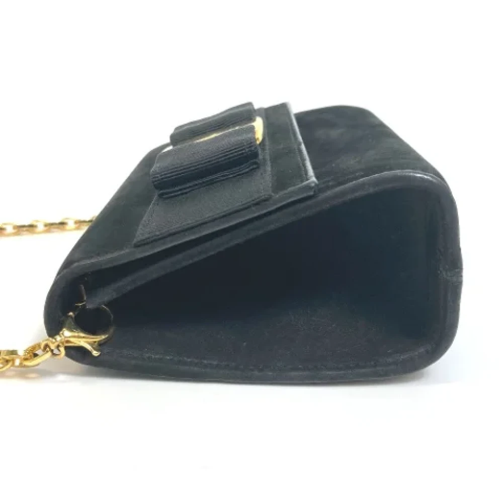 Salvatore Ferragamo Pre-owned Suede shoulder-bags Black Dames