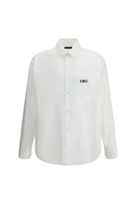 Oversized Bomullsskjorta med Asymmetrisk Hem