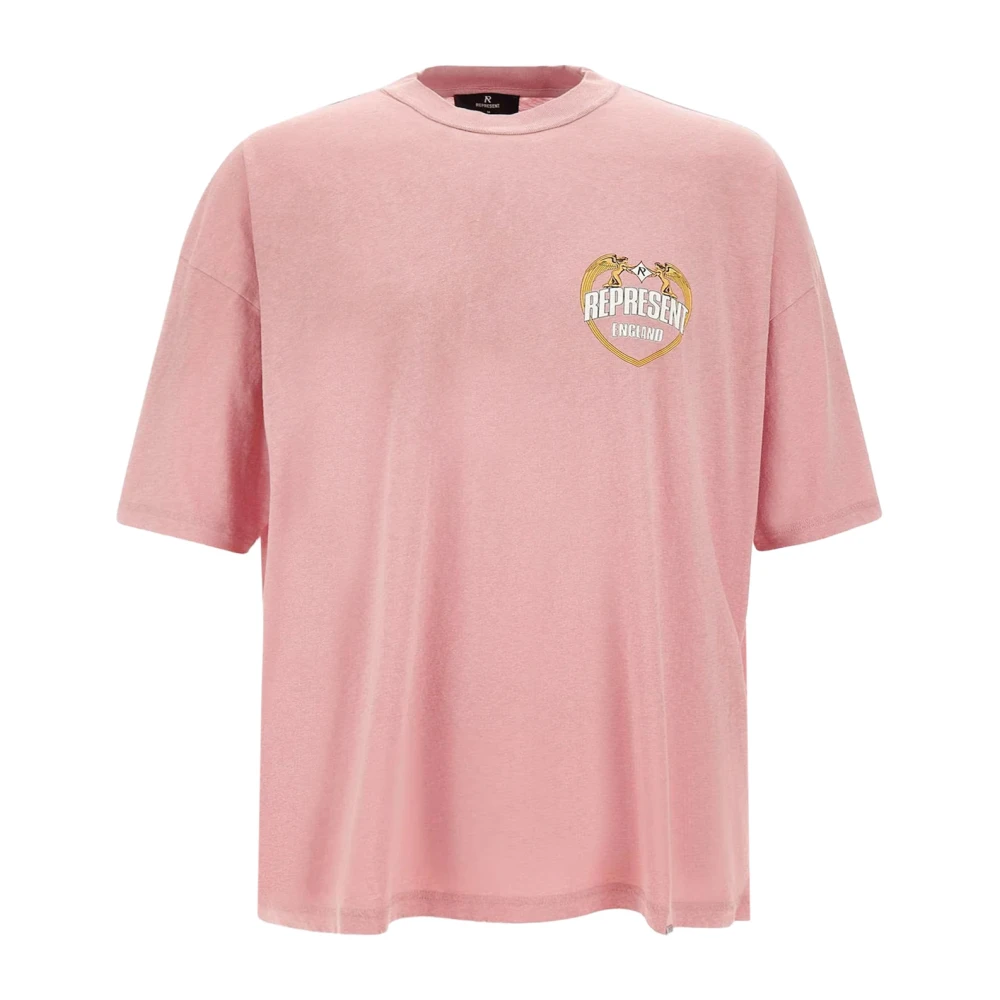 Represent Men's Pink Logo Print Crew-Neck T-Shirts And Polos - T-Shirts - M - Tops
