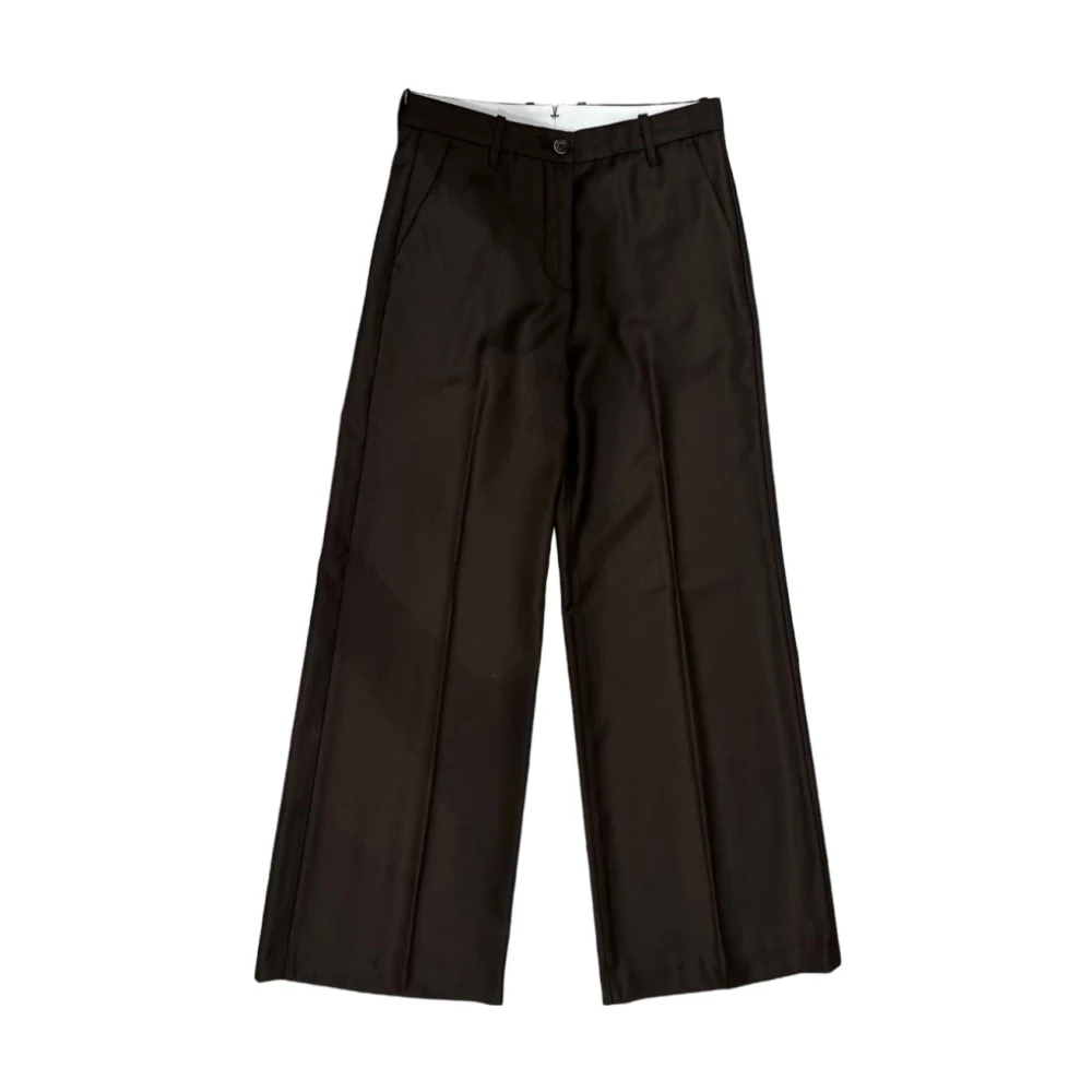 Nine In The Morning Stijlvolle wollen broek Brown Dames