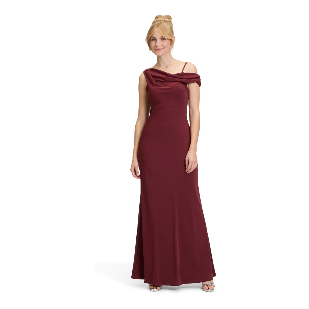 Vera Mont Elegante Avondjurk met Watervalhalslijn Red Dames