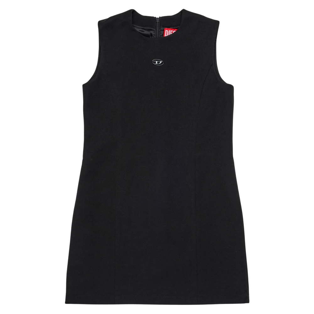 Diesel Girls Black Dresses, 10 Y, Sleeveless Logo Dress
