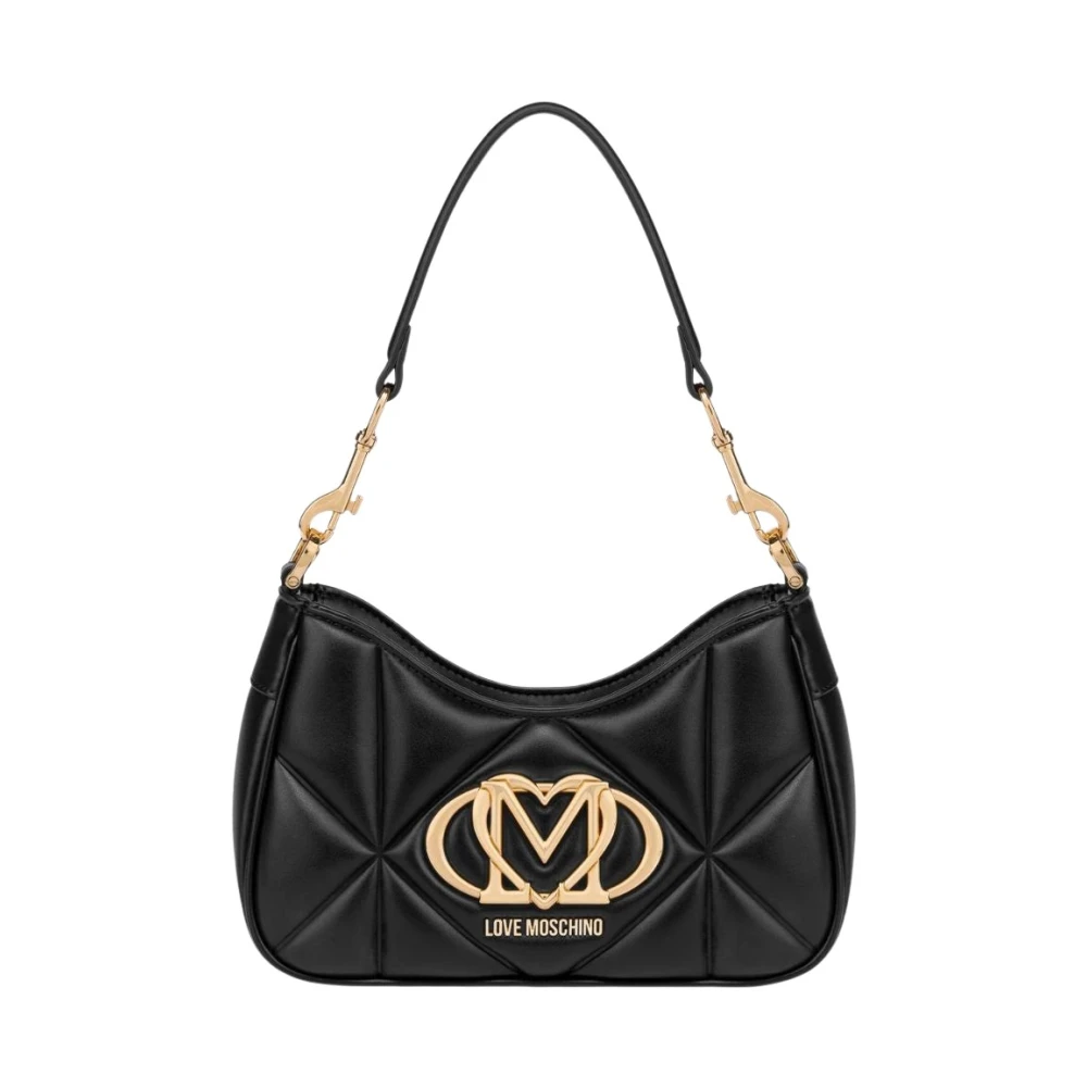 Love Moschino Vrouw Zwart Tassen Dames, One Size, Polyester, Gewatteerde Schoudertas