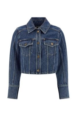 Cropped Faded Denim Jacket