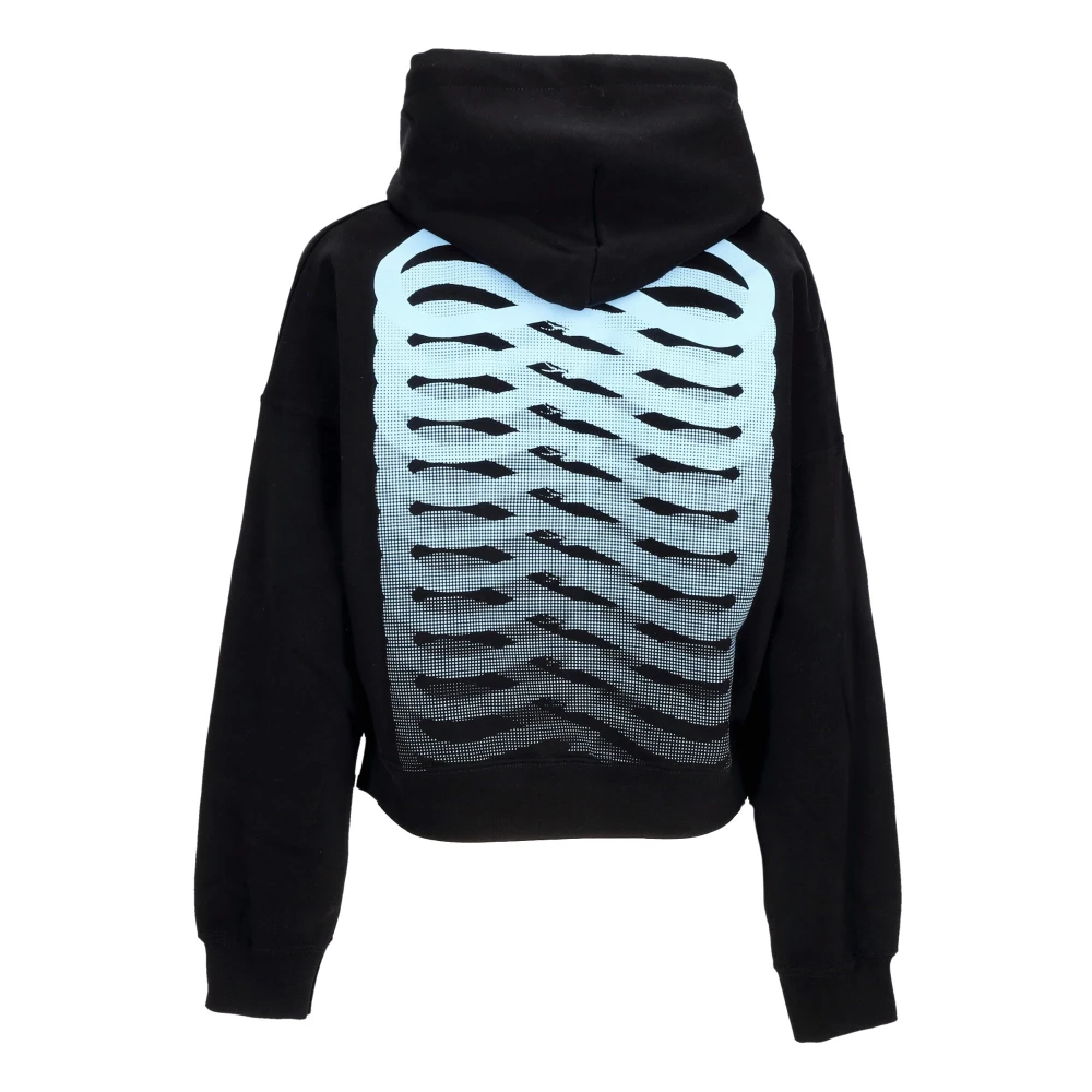 Propaganda Zwarte Cropped Hoodie met Ribbels Black Dames