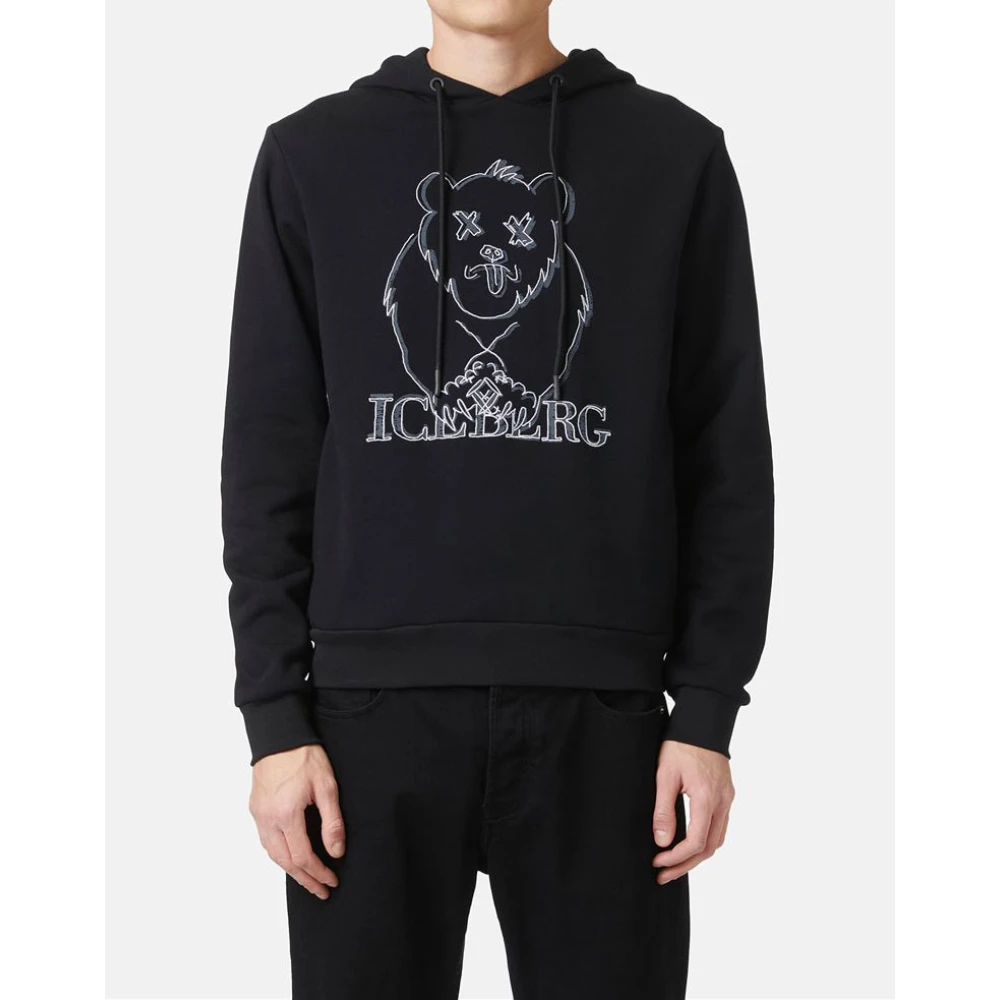 Iceberg Zwarte capuchontrui Black Heren