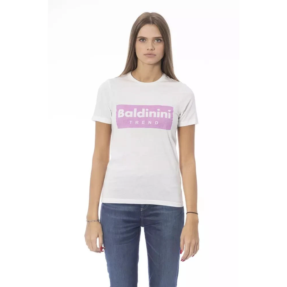Baldinini Elegante T-shirt met korte mouwen en ronde hals White Dames