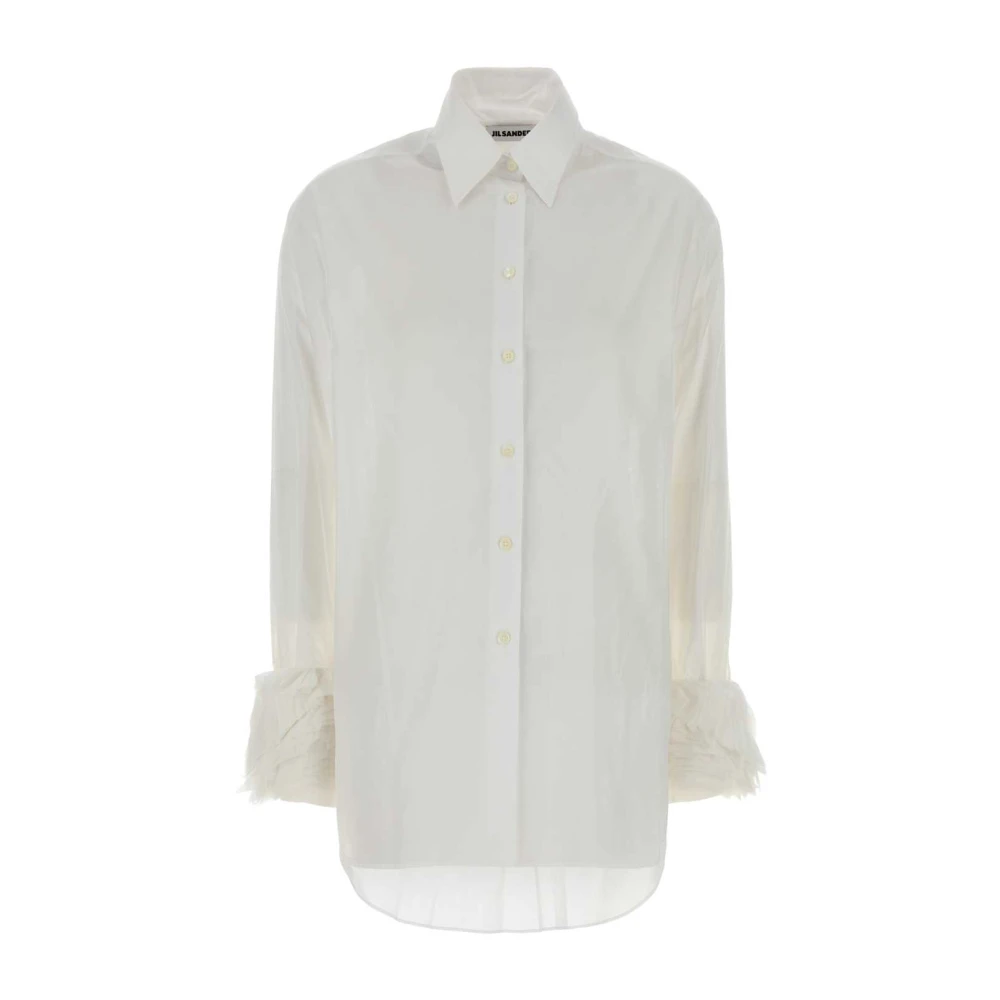 Jil Sander , Shirts, Female, White, L, Cotton Muslin Shirt