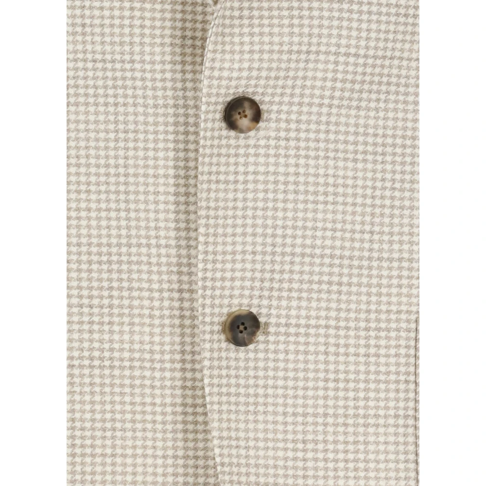 Lardini Beige Wollen Jas met Pied de Poule Beige Heren