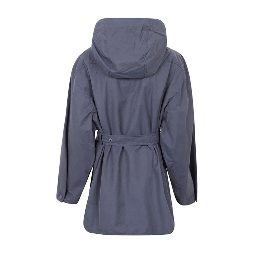 Max Mara Weekend Blauwe Katoen en Nylon Korte Parka Blue Dames