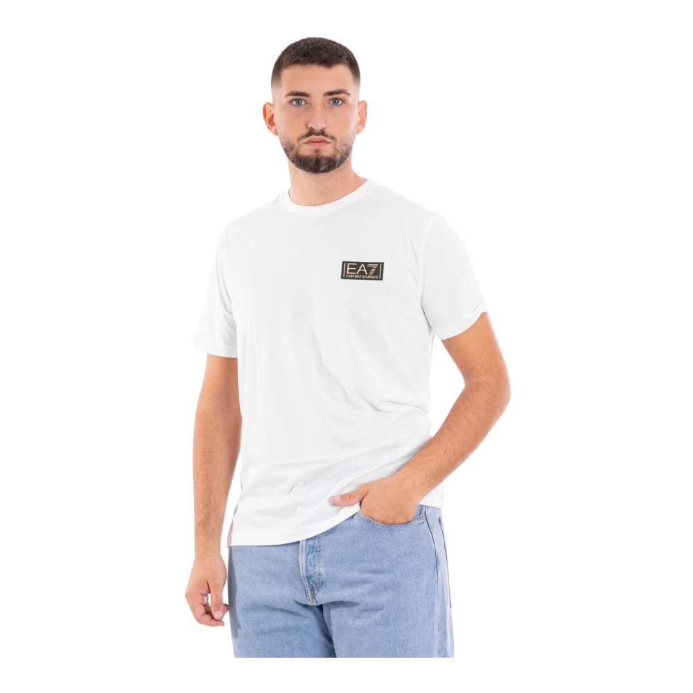 Emporio Armani EA7 Casual Logo Print T-Shirt White Heren