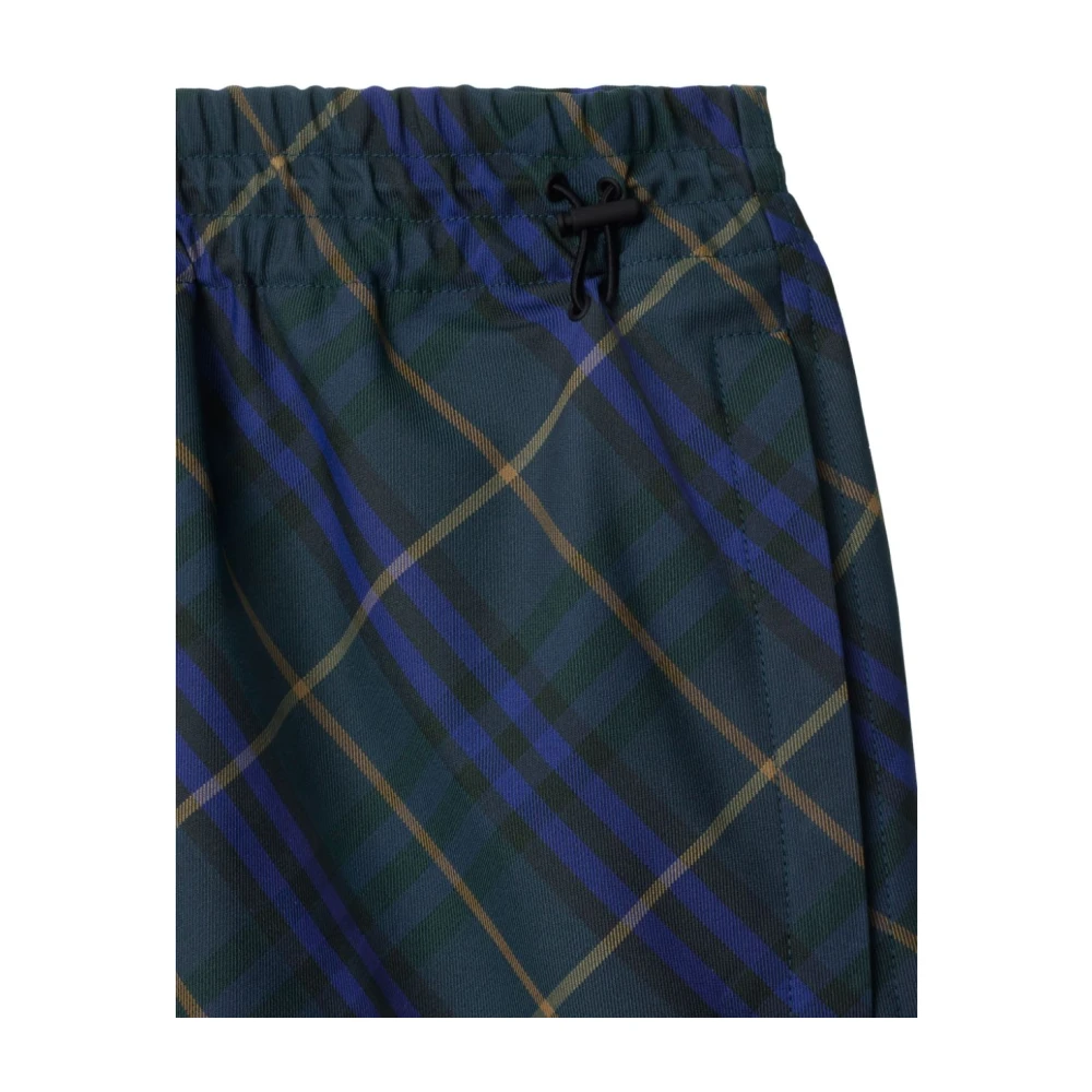 Burberry Blauwe Equestrian Knight Design Shorts Blue Heren