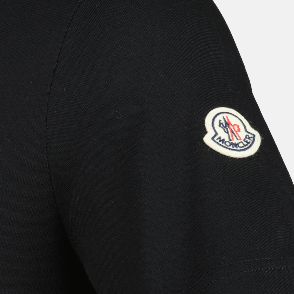 Moncler Zwart T-shirt met geborduurd logo Black Heren
