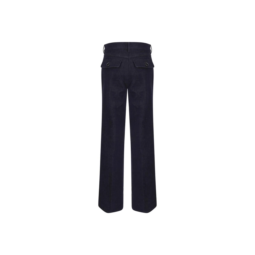 Giorgio Armani Straight Style Jeans met riemlussen Blue Dames