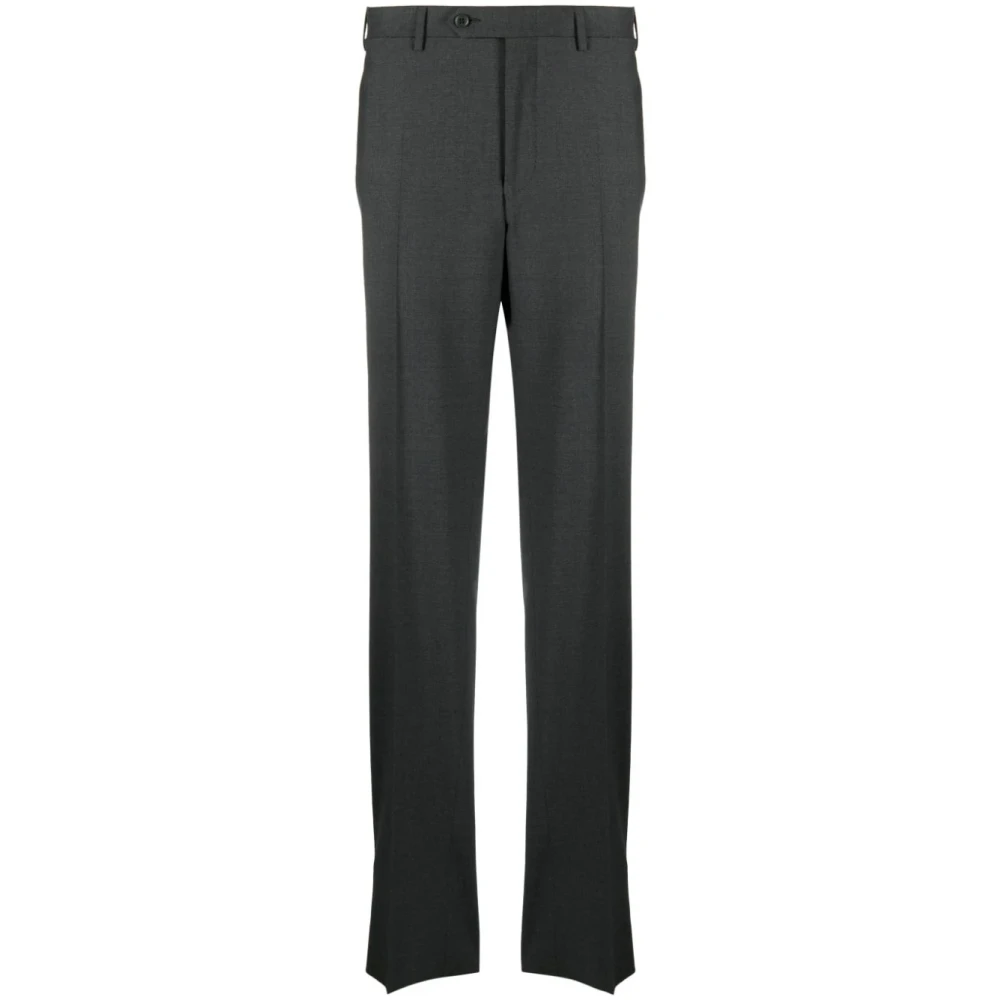 Canali Wollen stretchbroek met zakken Gray Heren