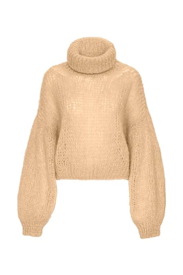 Pepper Cropped Roll Neck Alpaca Pullover