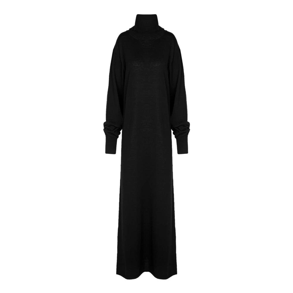 Liviana Conti Wollen Coltrui Jurk met Ribdetails Black Dames