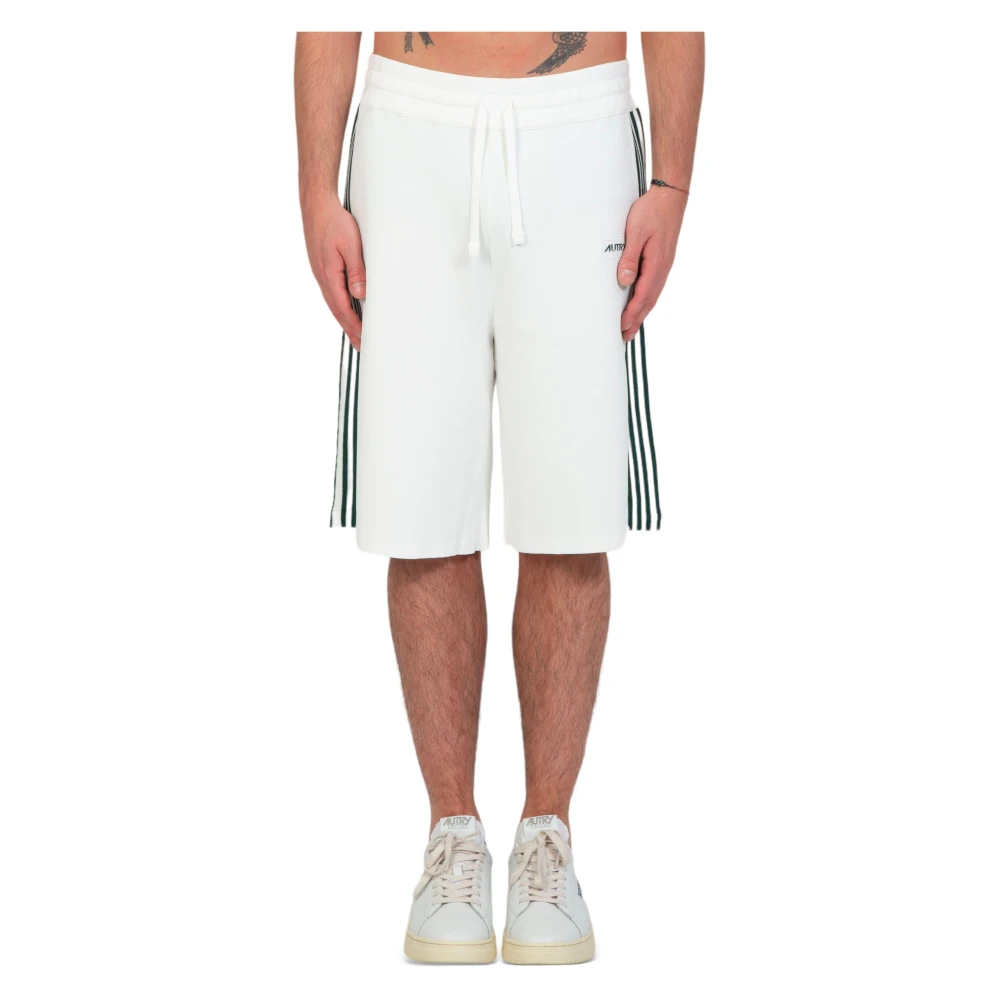 Autry Witte Gestreepte Shorts voor Mannen White Heren