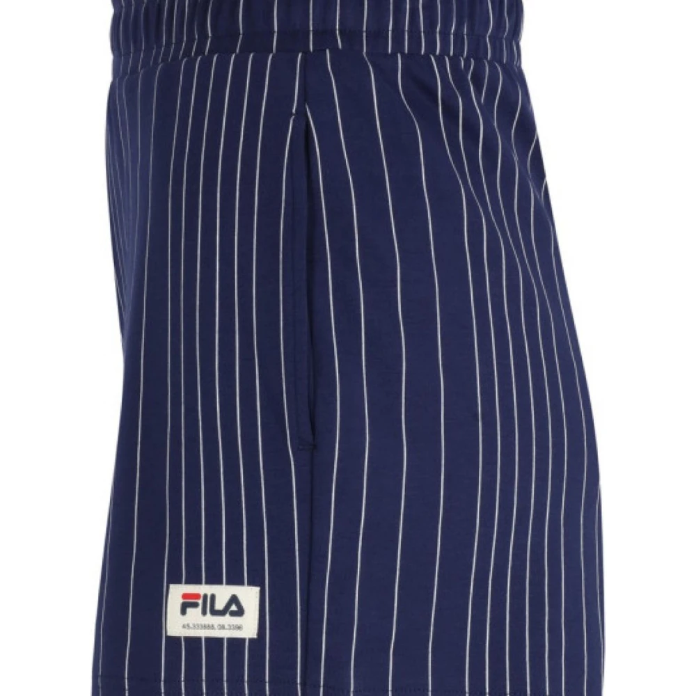 Fila Hoge Taille Katoenen Shorts Blue Dames