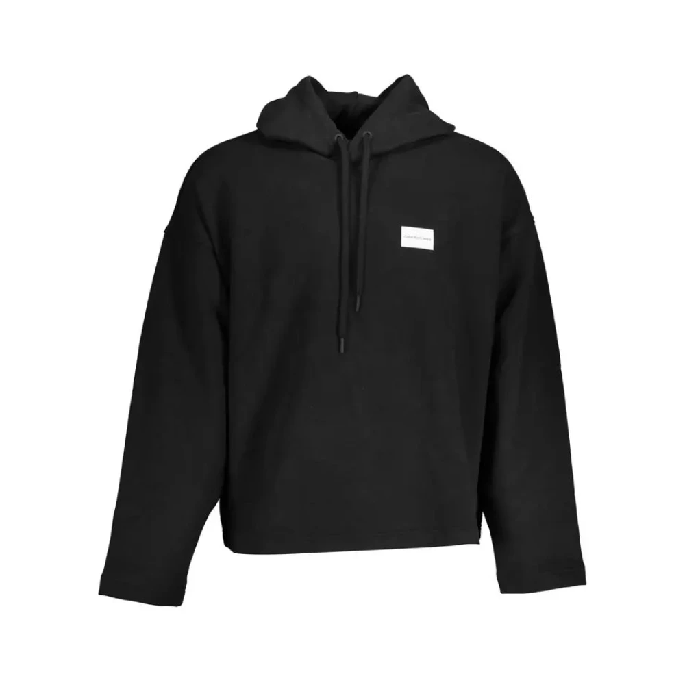 Calvin Klein Men's Black Hoodies, 2XL, Hooded Cotton Jumper