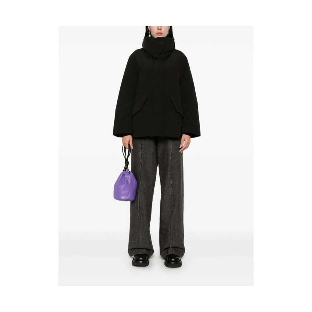 Woolrich Zwarte Gewatteerde Donsjas met Logo Black Dames