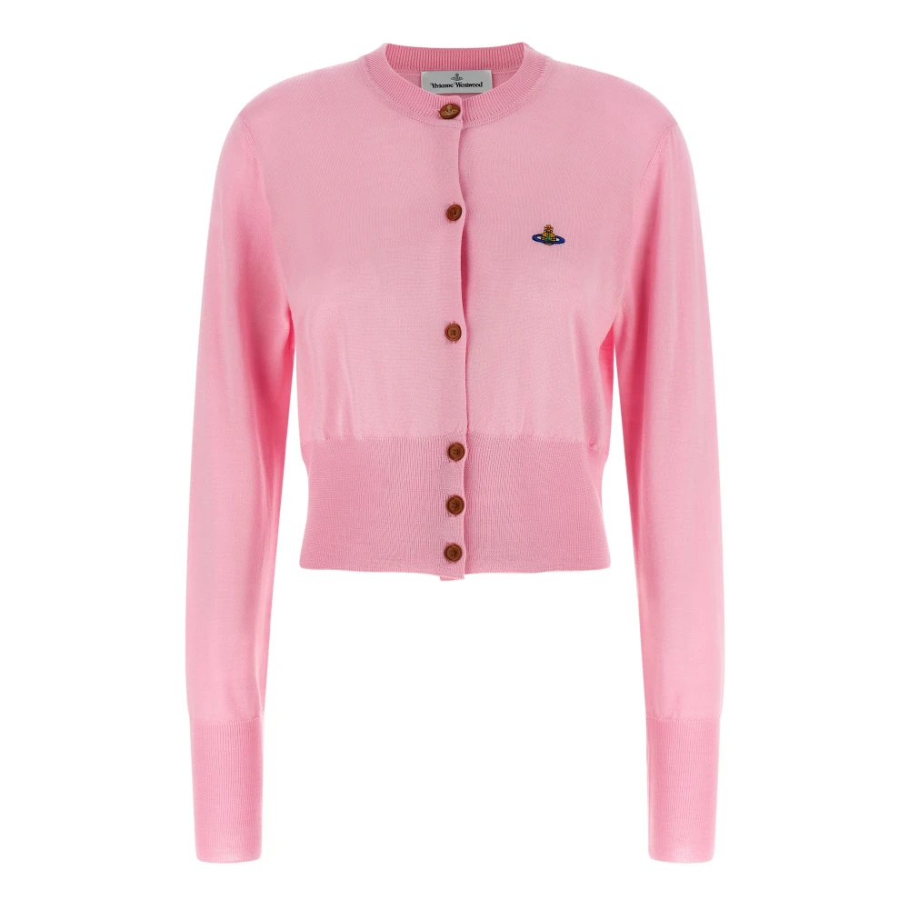 Vivienne Westwood Women's Pink Bea Cropped Cardi - Cardigans - M - Knitwear