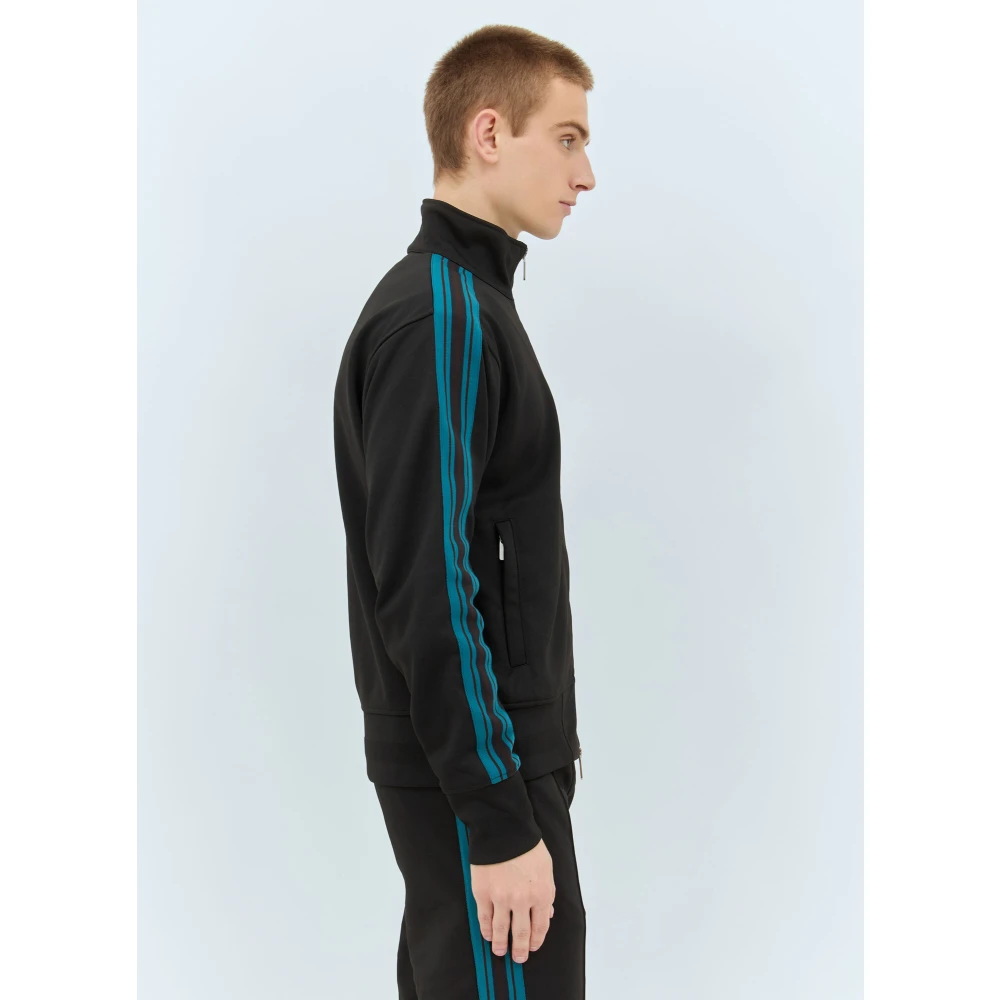 Burberry Gestreepte Track Jacket met Logo Patch Black Heren