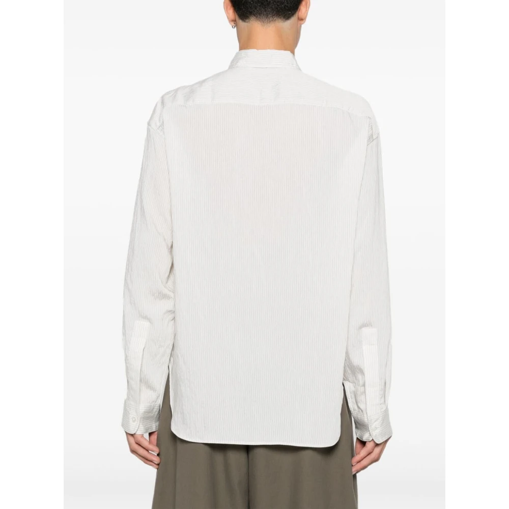 Studio Nicholson Gestreept Poplin Overhemd White Heren
