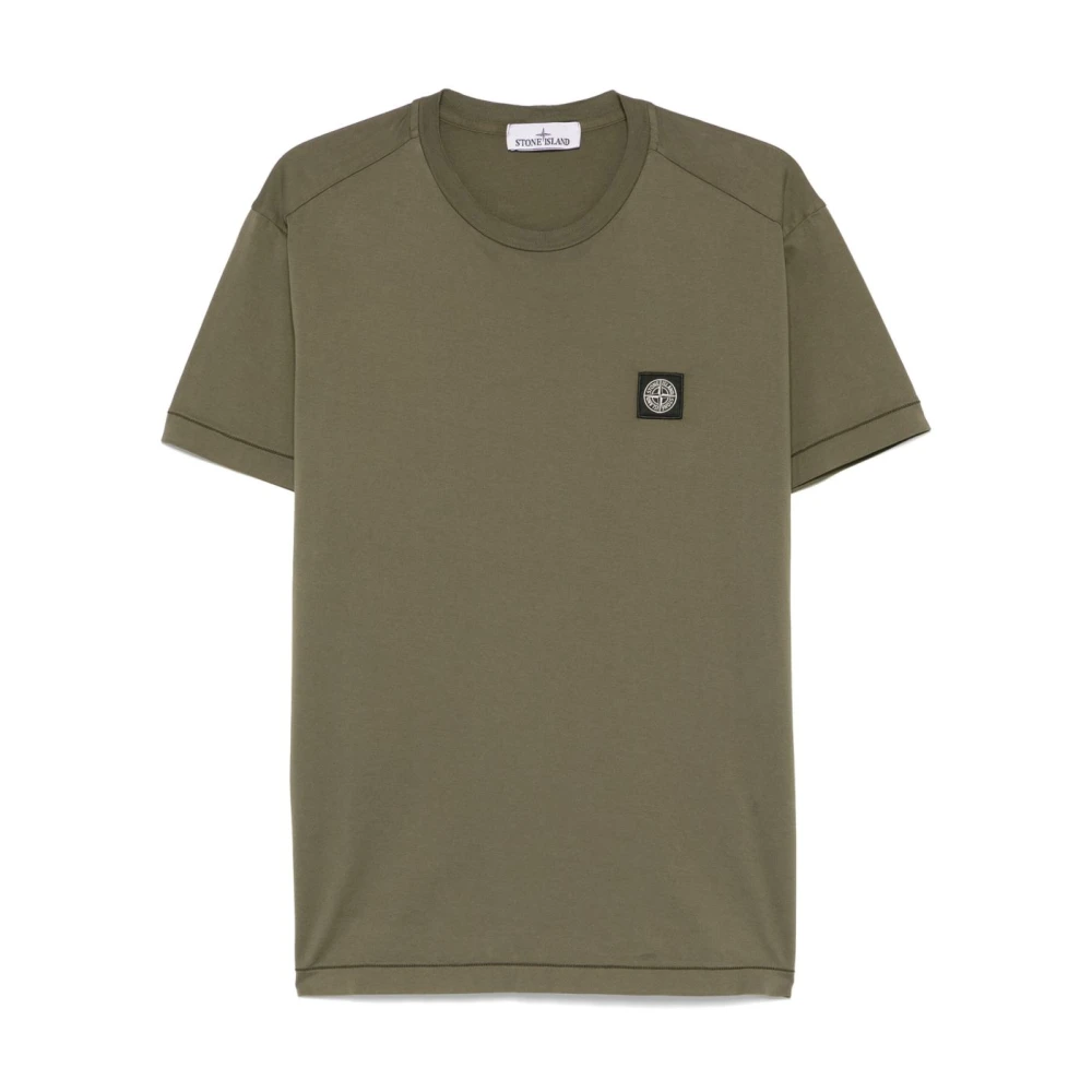 Stone Island Green T-Shirts, Male, Xl, Military Slim Fit T-Shirt