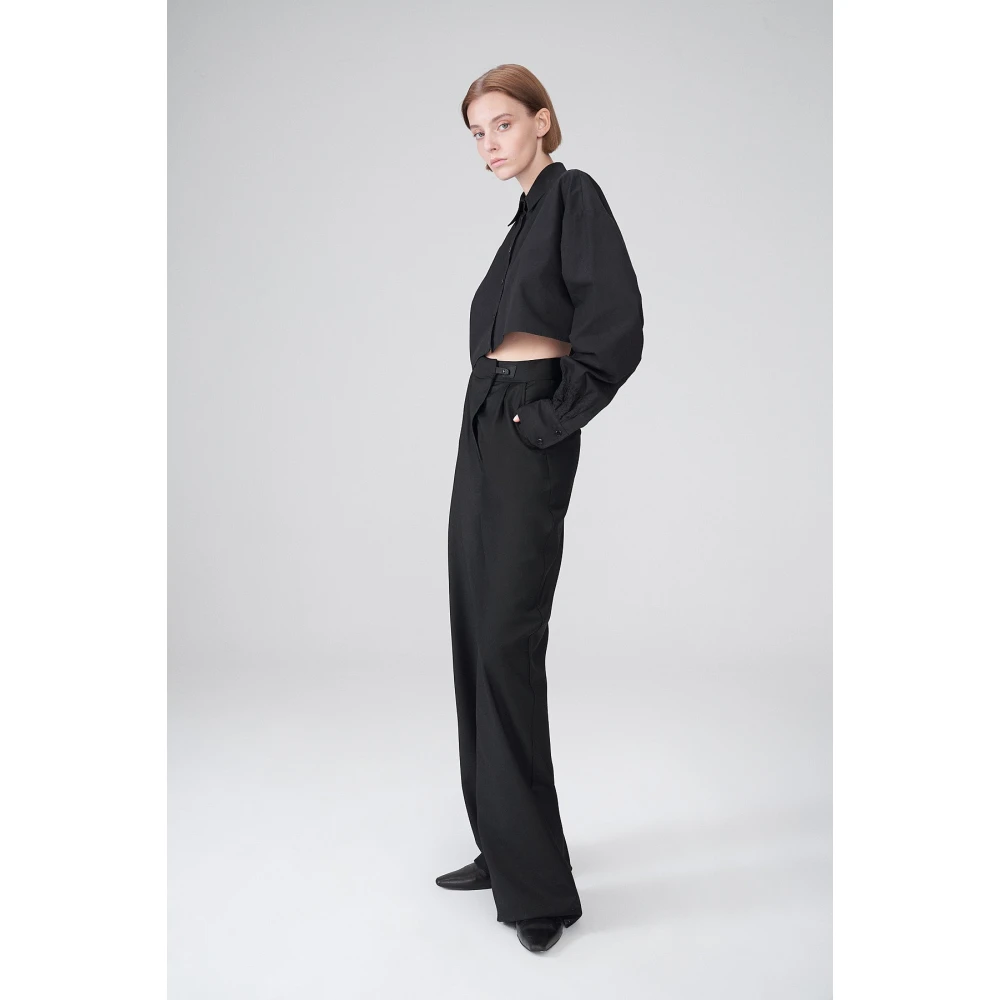Vespucci by VSP joana Zwarte wollen broek Black Dames