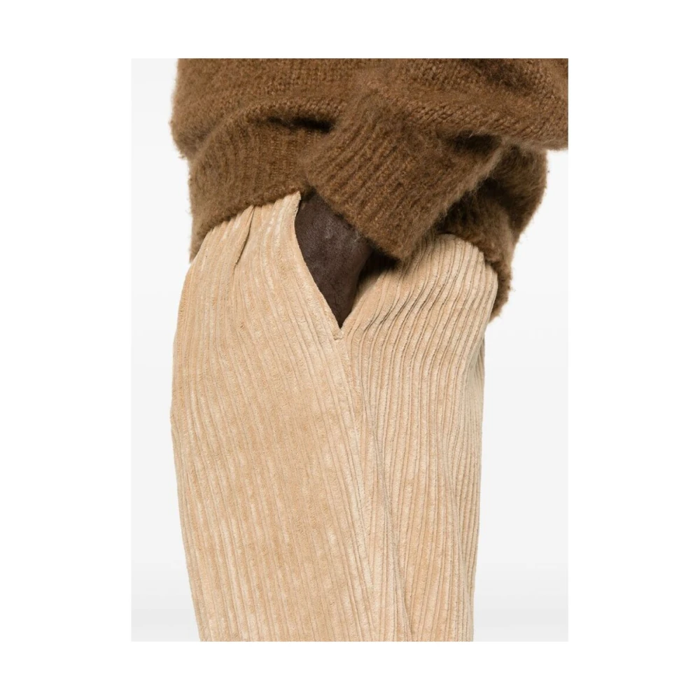 Briglia Beige Corduroy Tapered Leg Broek Beige Heren