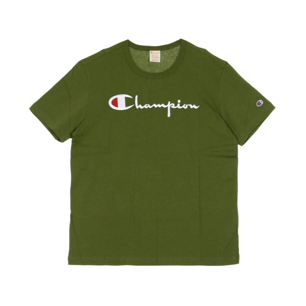 Champion Crewneck Tee T-Shirt in Olijf Green Heren