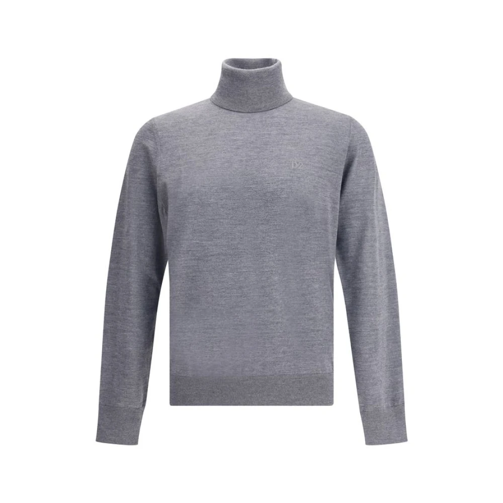 Dsquared2 Men's Gray Turtlenecks,, Virgin Wool Turtleneck Jumper Large