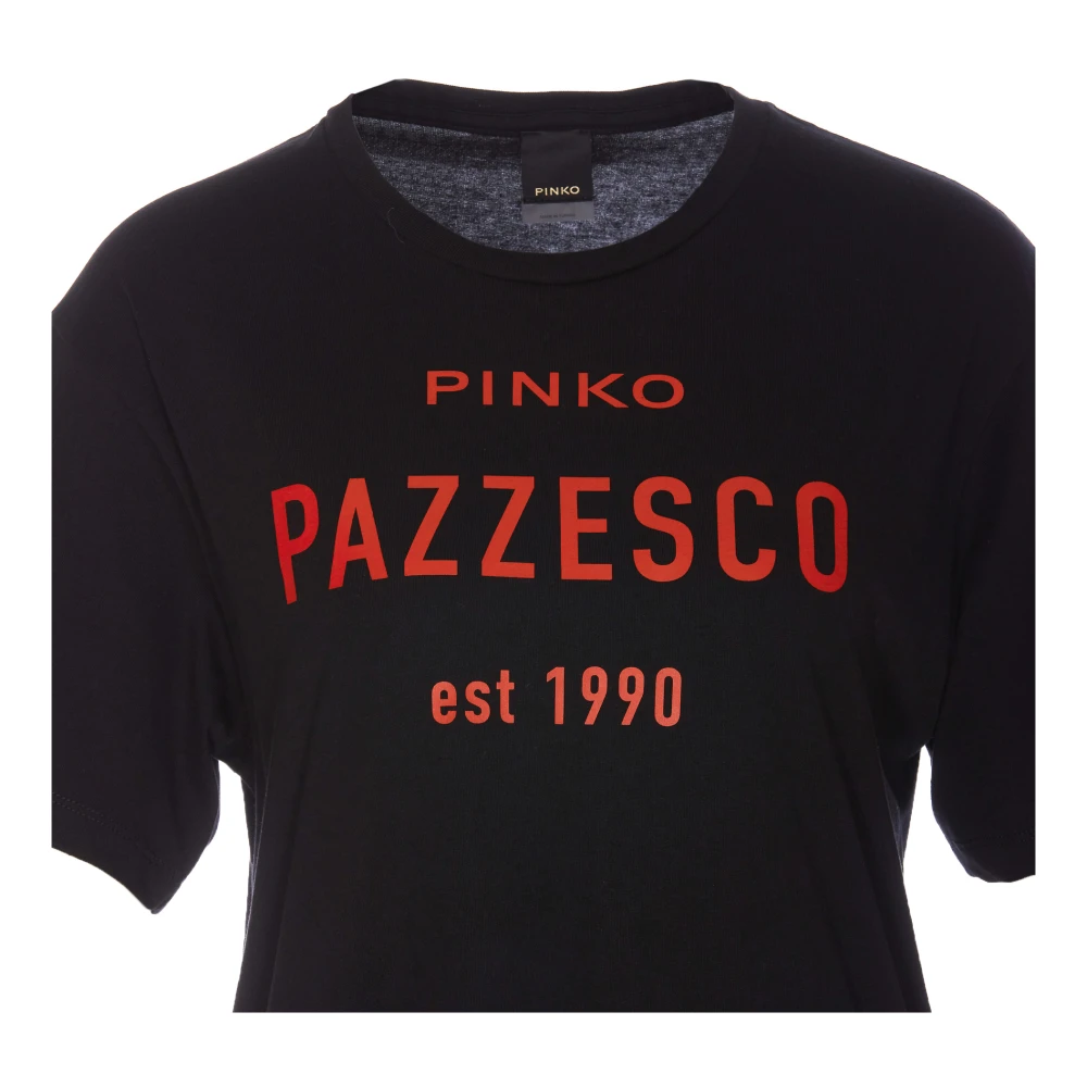 pinko Zwarte T-shirts en Polos met Print Black Dames