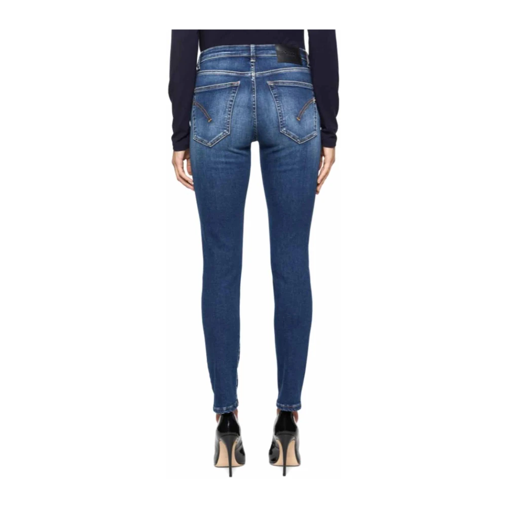 Dondup Skinny Fit High Waist Ankle Length Jeans Blue Dames