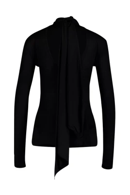 Silkeblandning V-Ryg Turtleneck Top