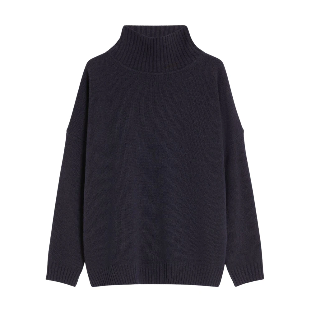 Max Mara Weekend Oversized Wollen Coltrui Blue Dames