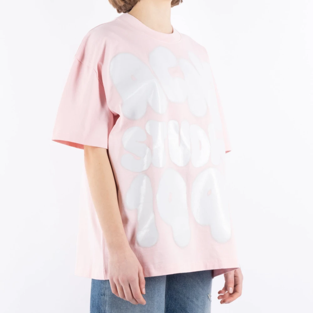 Acne Studios Roze Katoenen T-Shirt Cl0333 Pink Dames