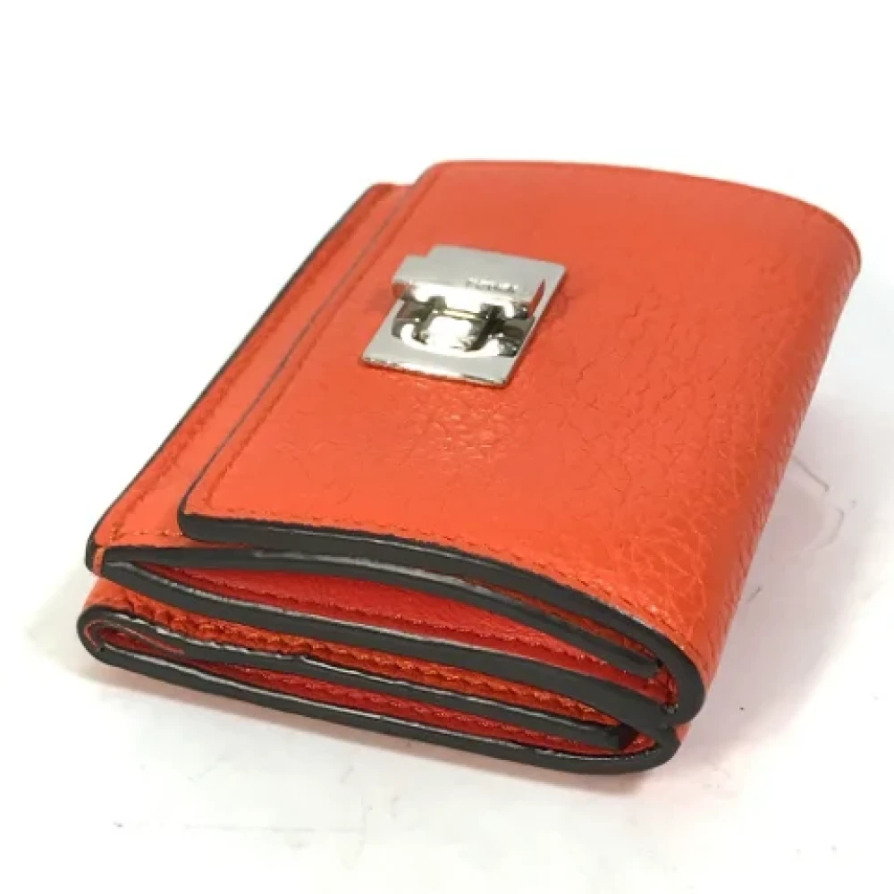 Fendi Vintage Pre-owned Leather wallets Orange Dames
