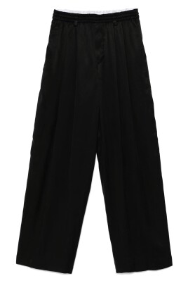 black-casual-elastic-waistband-trousers