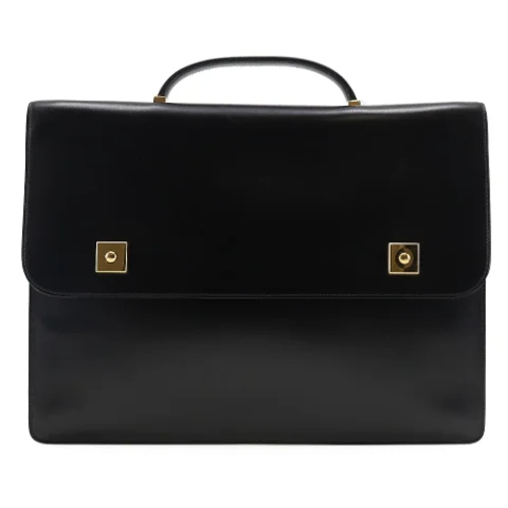 Hermès Vintage Pre-owned Leather briefcases Black Heren