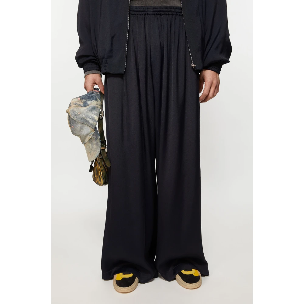 Acne Studios Relaxed Fit Wijde Pijp Tracksuit Broek Blue Heren