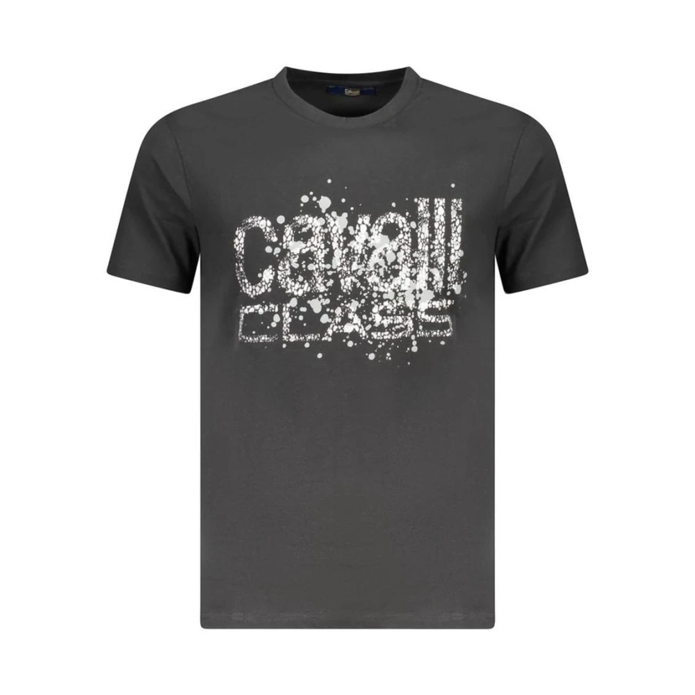 Cavalli Class Men's Black Splatter Print Short Sleeve T-Shirt - T-Shirts - L - Tops