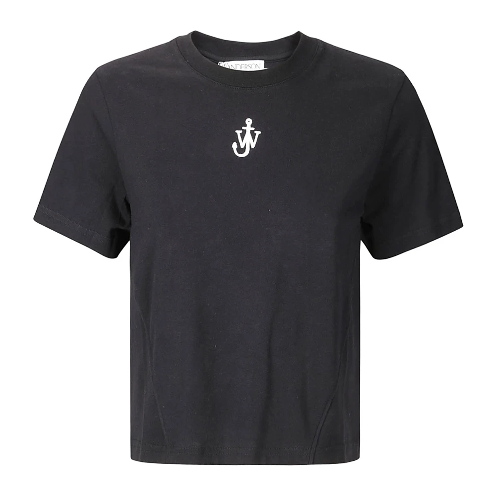 JW Anderson Zwart Crew Neck T-shirts en Polos Black Dames