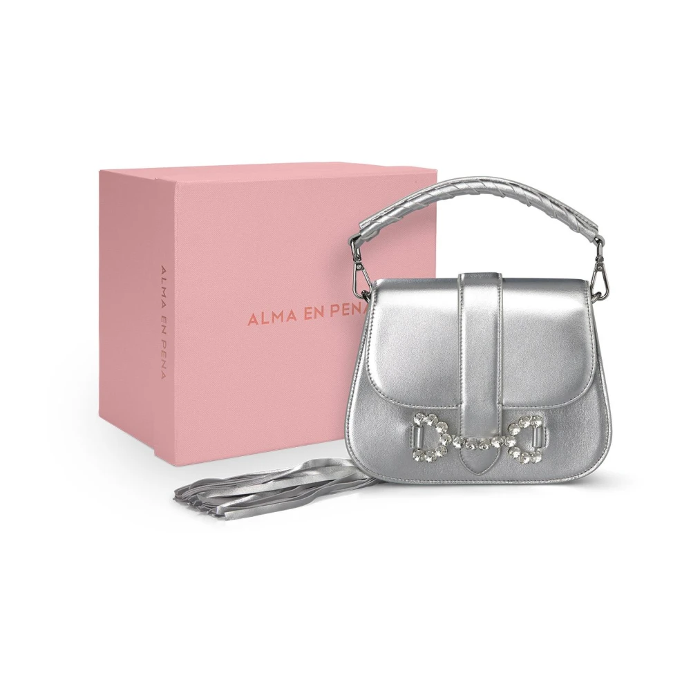 Alma en Pena Strass gesp clutch tas Gray Dames
