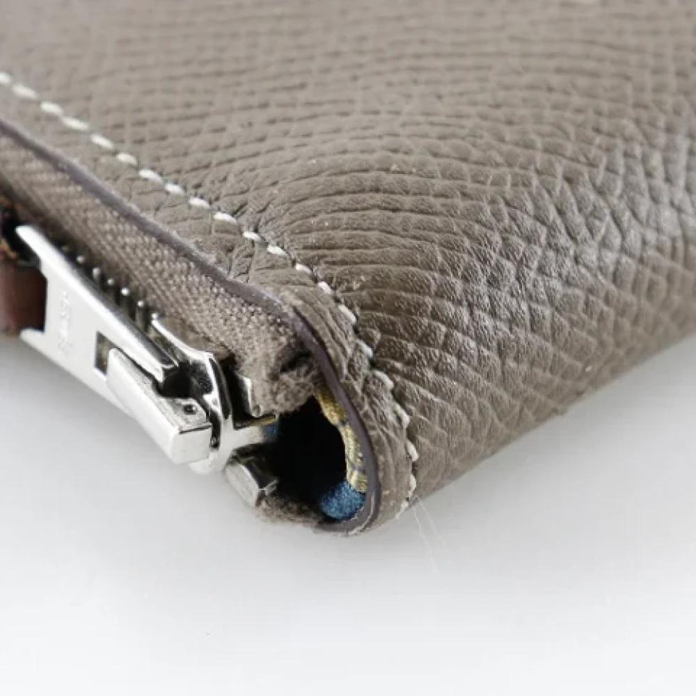 Hermès Vintage Pre-owned Leather wallets Gray Dames